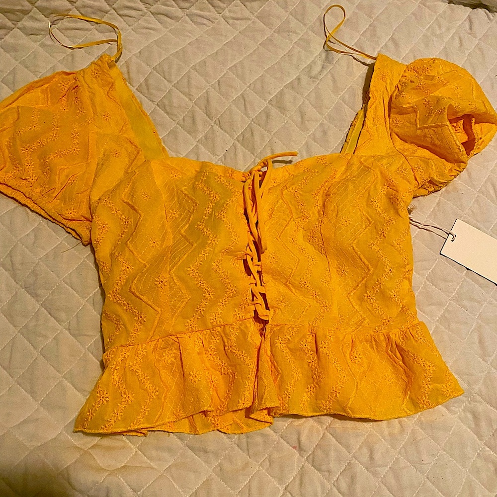 Size small, yellow, Melé E Pere brand. Bought for 40$, super cute and newwwwwwww
